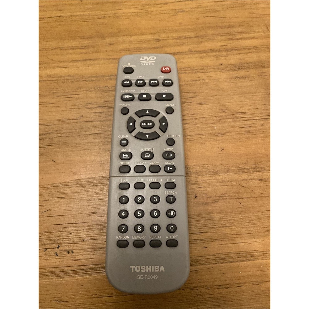 Toshiba SE-R0049 DVD Player Remote SD1800, SD200X, SD2900, SD300X, SD400V